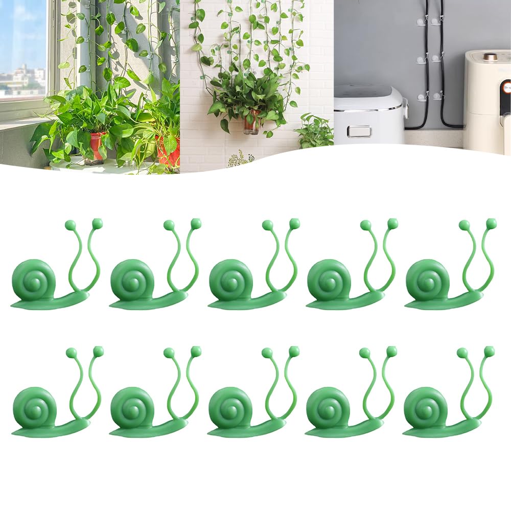Pothos Plant Fixer, Plant Climbing Wall Fixture Clips, Vegetable Plastic Clip, Garden Self Strong Adhesive Hook, Grape Vine for Indoor Outdoor Traction Wire Invisible Clip Decoration (30, Green)