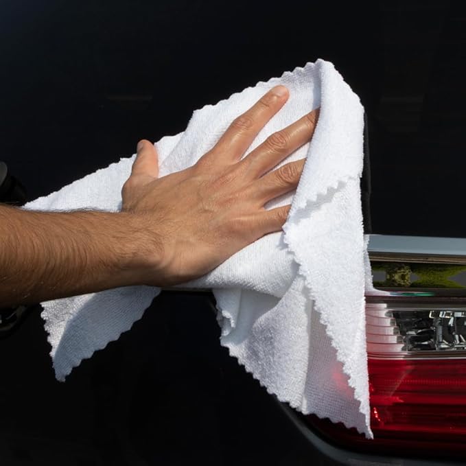 Arkwright Smart Rags in Box - (Pack of 50) Lint Free, Large Microfiber Cleaning Cloth, Scratch & Streak-Free, Dispensable Wash Towels for Cars, Kitchen, and Window Glass, White