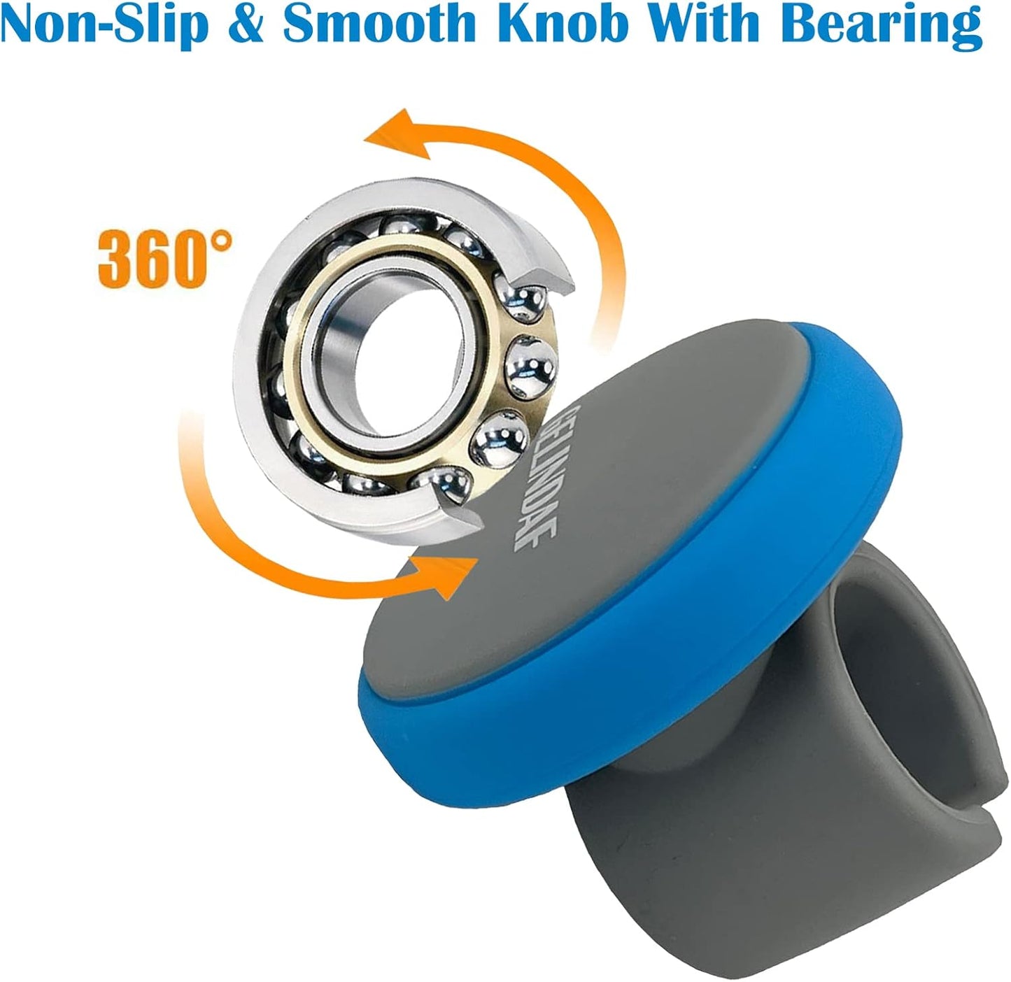 Universal Car Steering Wheel Knob Spinner - Silicone Non-Slip Suicide Knob with Bearing Durable Steering Wheel Spinner Ball for Car, SUV, Trucks, Tractors, Mowers and Boat Easy Installation