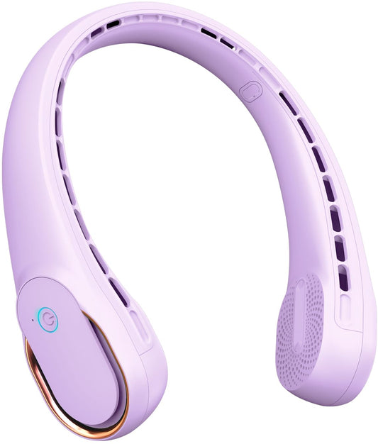FrSara Neck Fan, Portable Personal Fan Strong Wind, 5200mAh, Air Volume,360?Cooling, No Hair Twisting, Air Volume On 2 Sides, No