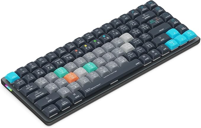 JCPAL Adobe Lightroom Keyboard • Dash Wireless Shortcut Keyboard for Mac and PC • Shortcut Hotkeys, Color-Coded Key Guide, Fully Customizable, Compact Low-Profile Design