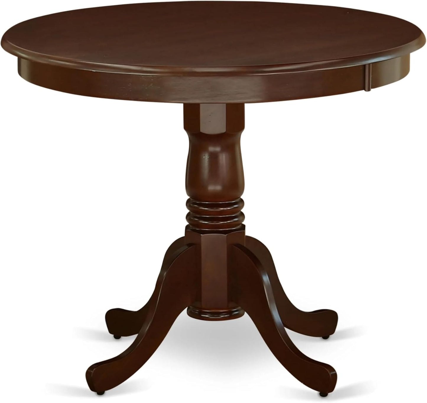 East West Furniture AMIP3-MAH-W 3 Piece Dining Table Set for Small Spaces Contains a Round Kitchen Table with Pedestal and 2 Kitchen Dining Chairs, 36x36 Inch, Mahogany