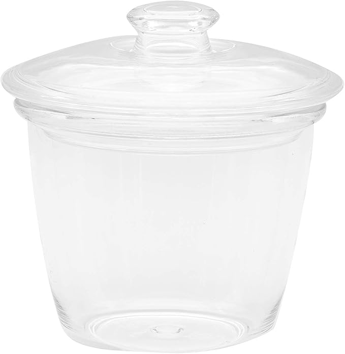 Huang Acrylic Clear Round Air Tight Apothecary Jar | Decorative Storage for Candy, Cookies, Nuts, Food | Perfect for Kitchen, Pantry, Bathroom, Home Decor (24oz)