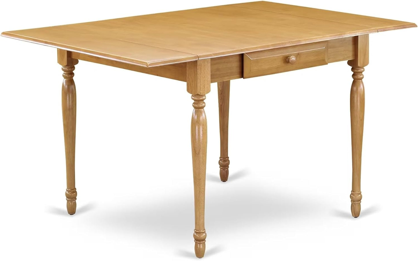East West Furniture MZAN3-OAK-W 3 Piece Dining Table Set for Small Spaces Contains a Rectangle Dining Room Table with Dropleaf and 2 Wood Seat Chairs, 36x54 Inch, Oak