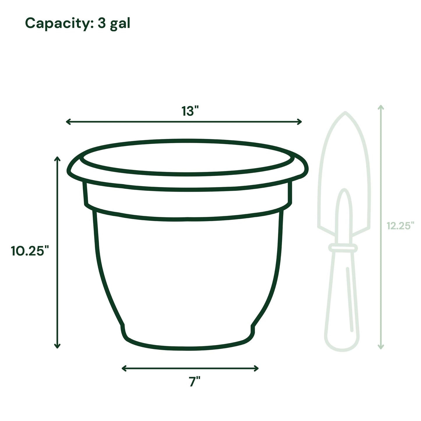 Bloem Ariana 12" Self-Watering Plastic Planter - Rolled Rim Indoor/Outdoor Garden Pot, Charcoal, 2-Pack