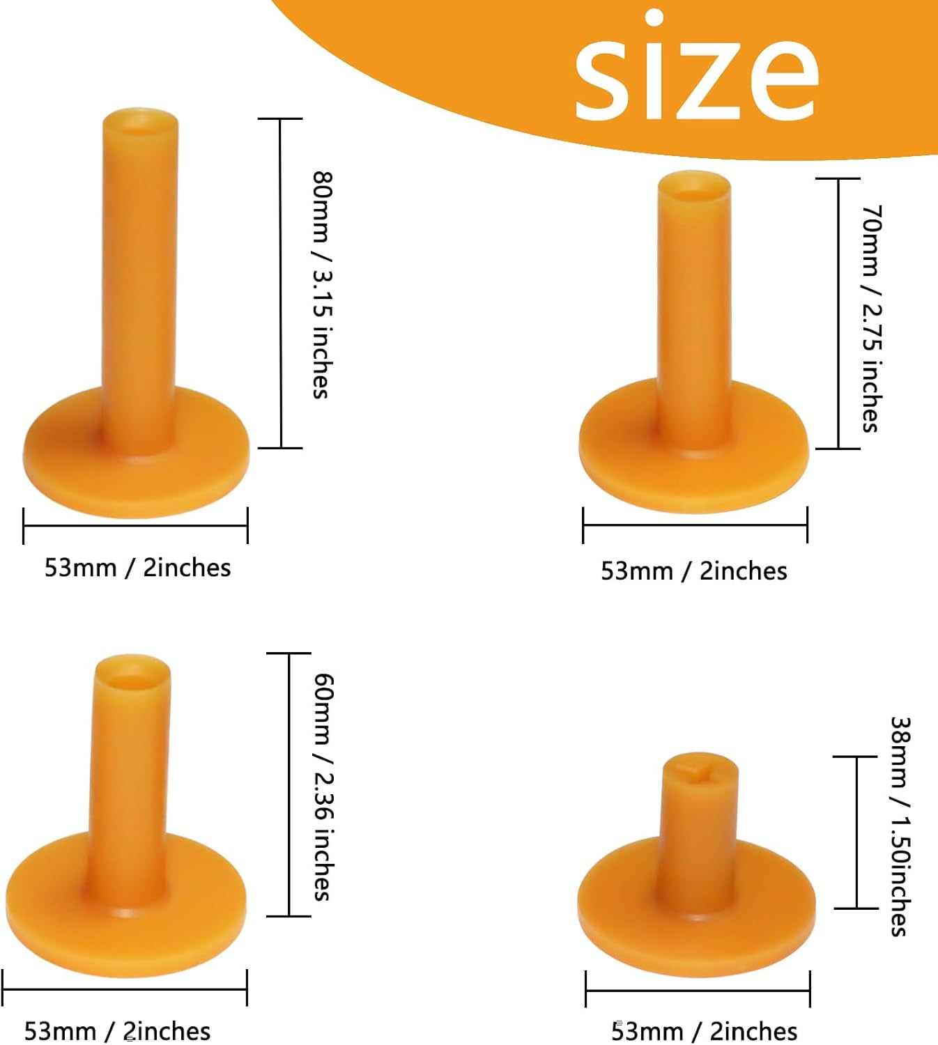 LeFeng Sports Golf Rubber Tees Holder Set, Mixed Size Durable and Hight Elastic Driving Range Tees, Colorful Golf Tees for Golf Practice Mat