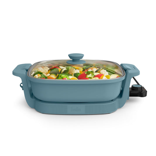 bella Make & Take Electric Skillet, Fits-anywhere kitchenware, EverGood Ceramic Coating, Adjustable Temperature & Dishwasher-Saf