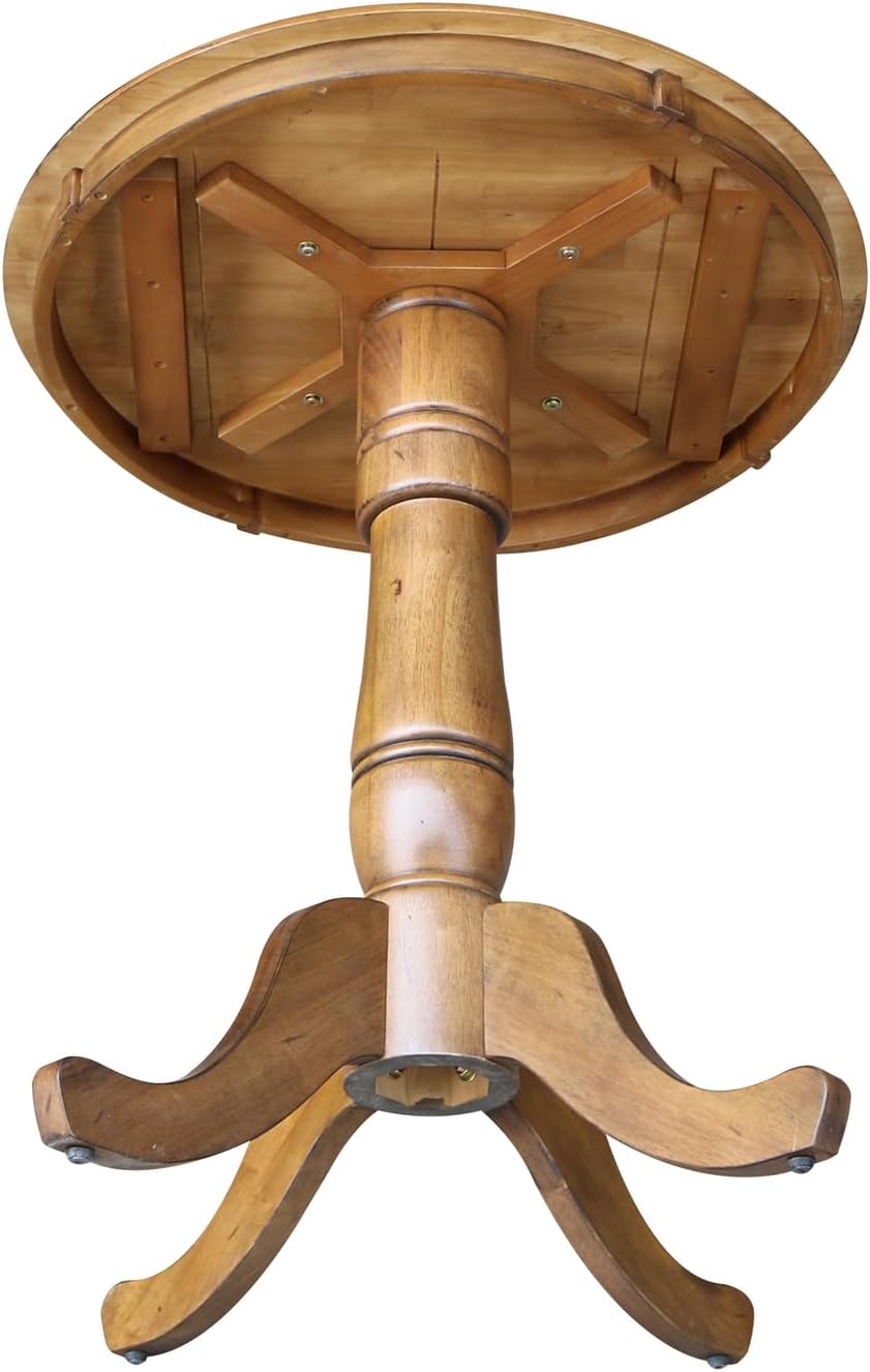 Whitewood Industries International Concepts Round Top Pedestal Table, Pecan