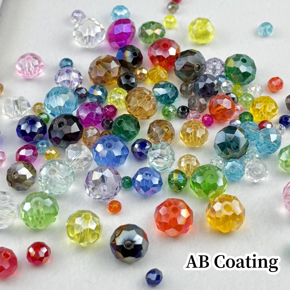 YHYPOCI 100pcs 8mm Crystal Glass Beads for Crafts Faceted Rondelle Glass Beads for Jewelry Making Crystal Spacer Beads for Necklaces Bracelets Earrings DIY Craft(Mint Green AB)