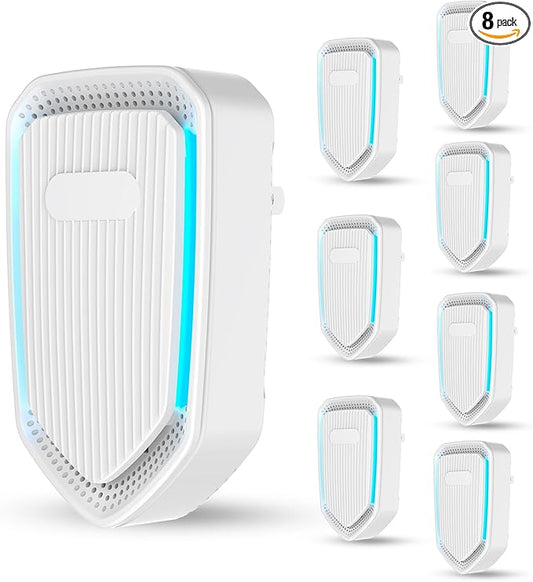 8Pack Air Ionizer Plug In - Negative Ion Air Purifiers, Quiet Air Freshener Portable Cleaner, Home Negative Air Purifier for Home, Bedroom, Office, Odor Reducer Pets, Smoke Smell