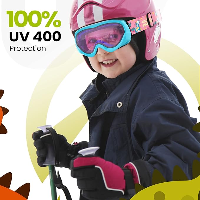 OutdoorMaster Kids Ski Goggles - Helmet Compatible Snow Goggles for Boys & Girls with 100% UV Protection