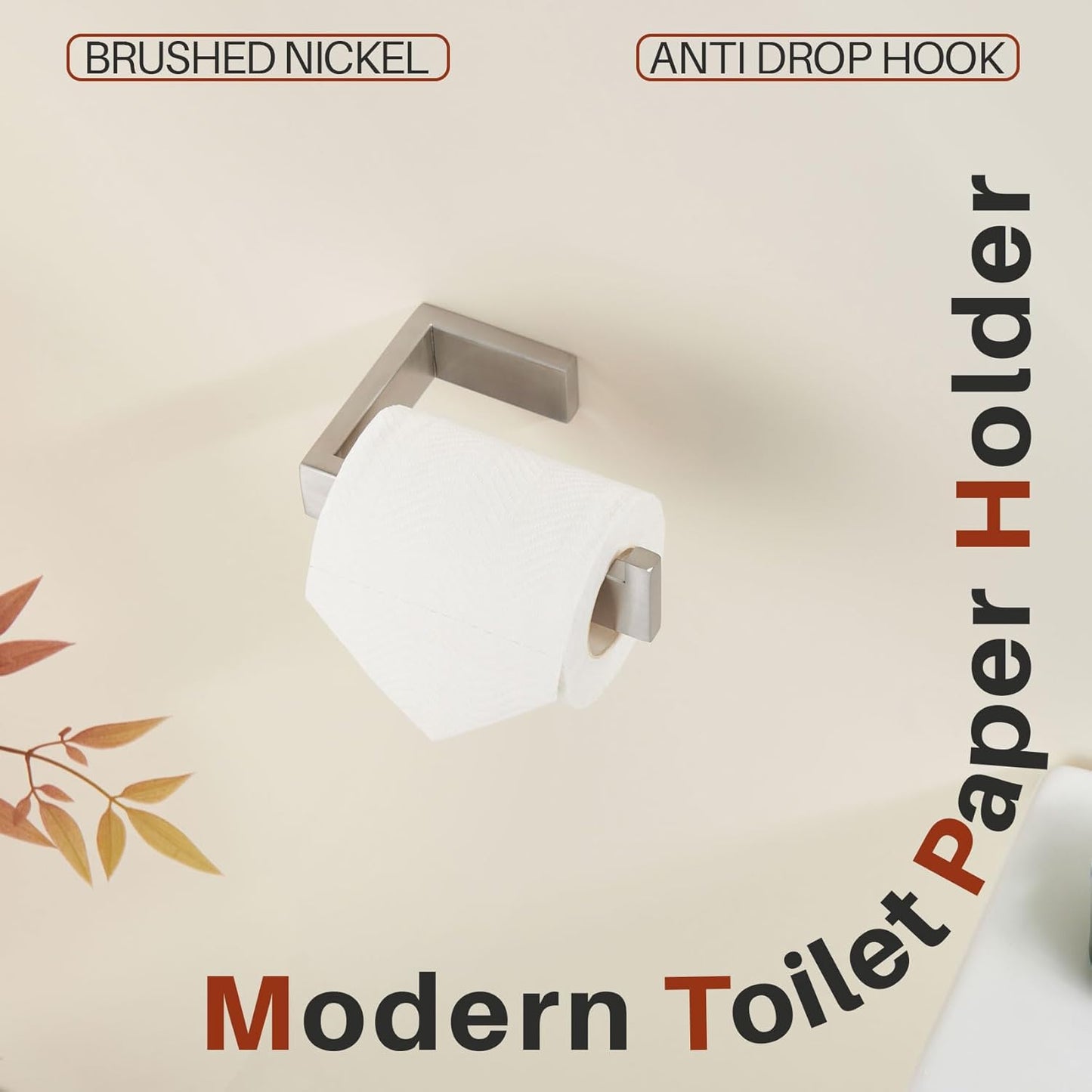 KOKOSIRI Toilet Paper Holder Brushed Nickel for Kitchen Bathroom Washroom Toilet Tissue Roll Paper Holder Wall Mount Stainless Steel B2009BR