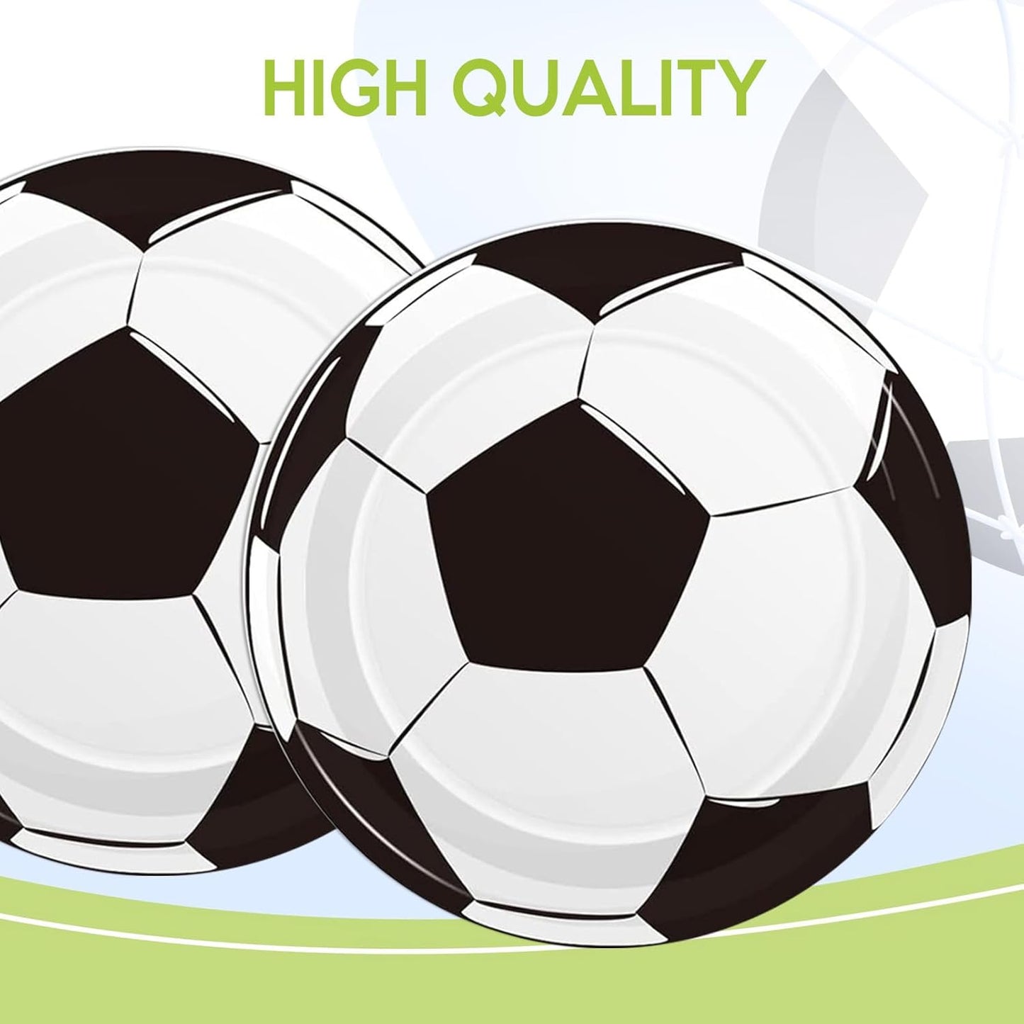 60Pcs Soccer Paper Plates - 7Inch Soccer Theme Party Round Dessert Plates,Kids Themed Birthday Supplies Set,Sports Theme Decorations for Sports Fan Birthday Event Party Supplies