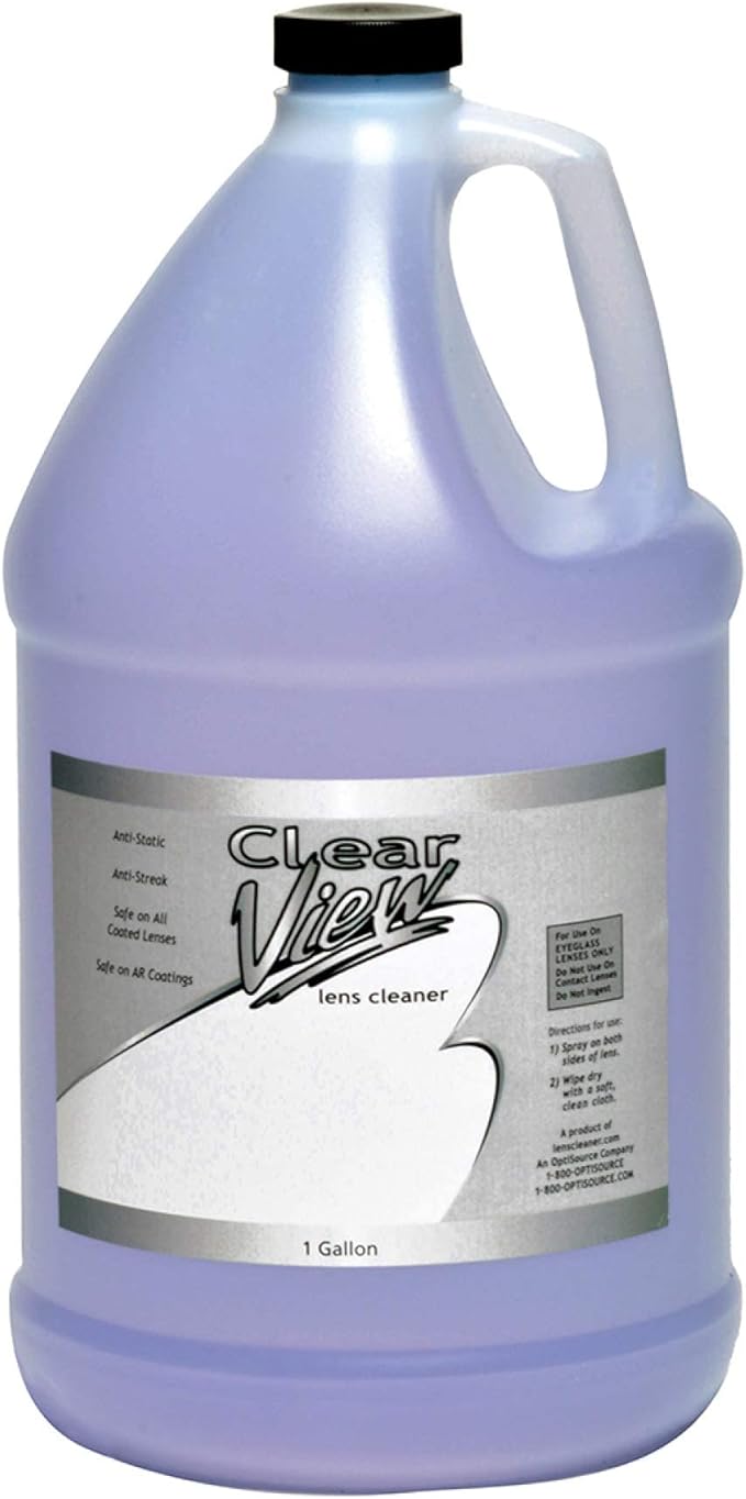 Clear View Screen & Lens Cleaner for Eyeglasses, Laptops, Smartphones, & Other Screens, 1 Gallon
