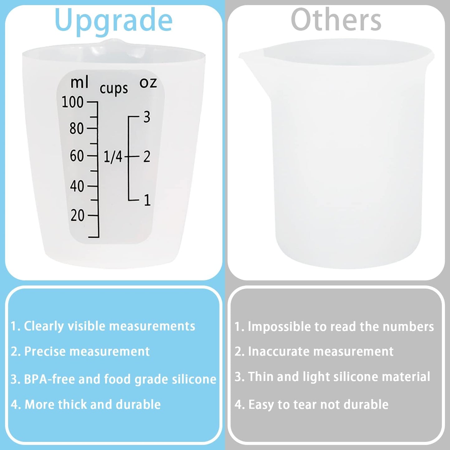 Creahaus 12pcs Silicone Measuring Cups for Resin, 100ml Non-Stick Black Measurements Epoxy Silicone Mixing Cups, Reusable Resin Supplies for Resin, Molds, Jewelry Making, Easy to Clean