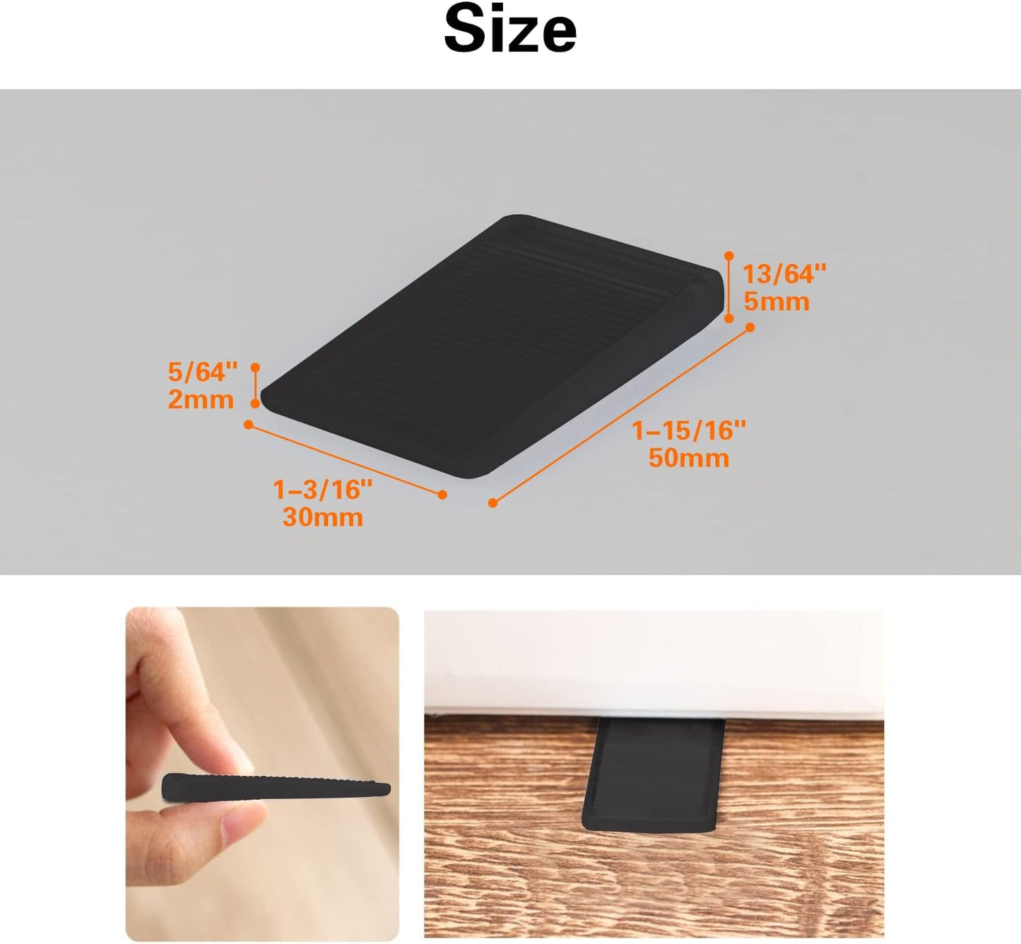 8 Pcs Black Wedges, Shims for Leveling Furniture, Plastic Hard Plastic Wedge Shim, Table Leveler Wedge, Rubber Type Texture Levelers, Perfect for Home, Uneven Door, Floor, Toilet (Mini Thin)