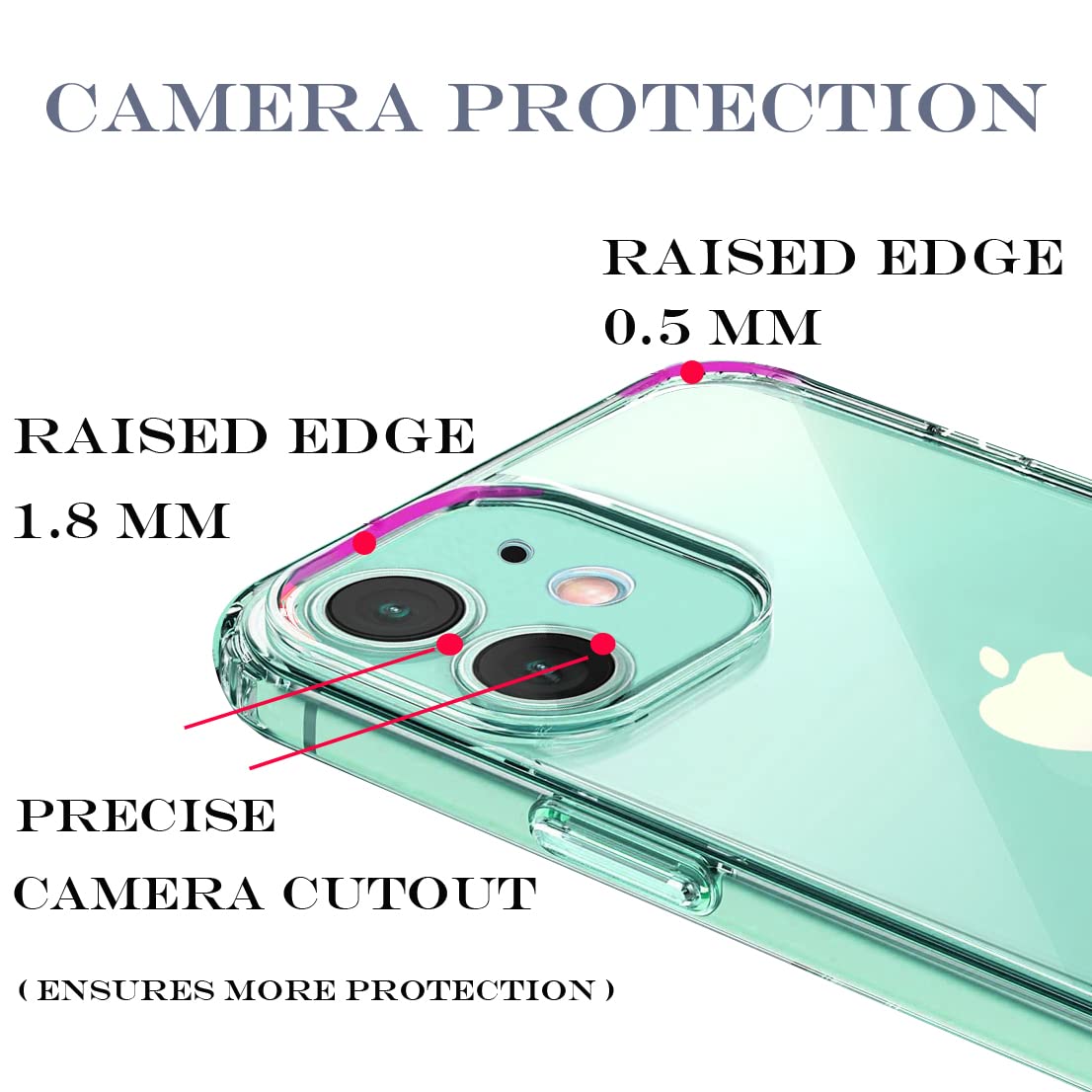 Unov Compatible With Iphone 11 Case Clear Bumper Hybrid Protective Anti Yellowing Shockproof Non Slip Slim Fit (Crystal Clear)