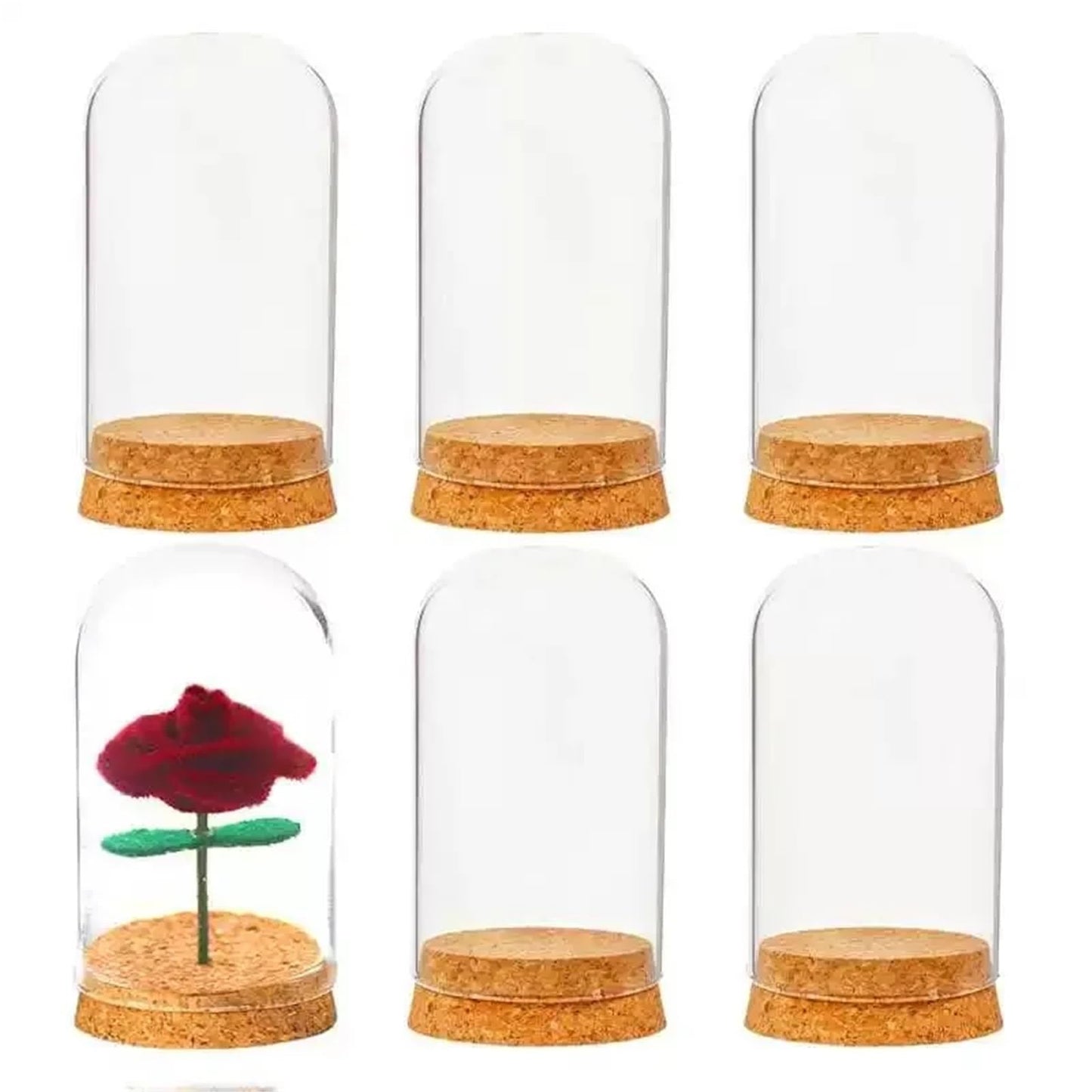 10X Da30mm Glass Bottle Terrarium Jar Cork Base Dome Dust Cover DIY Specimen Succulent Plant Micro Landscape Flower Vase Display(30x180cm)