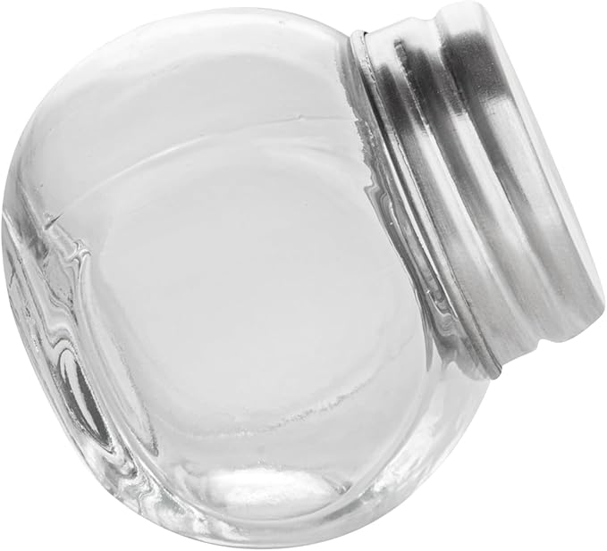 Restaurantware Vetri 2 Ounce Mini Favor Jars 100 Durable Candy Jars - With Wide Spout Chrome Lid Clear Glass Candy Jars Dishwashable