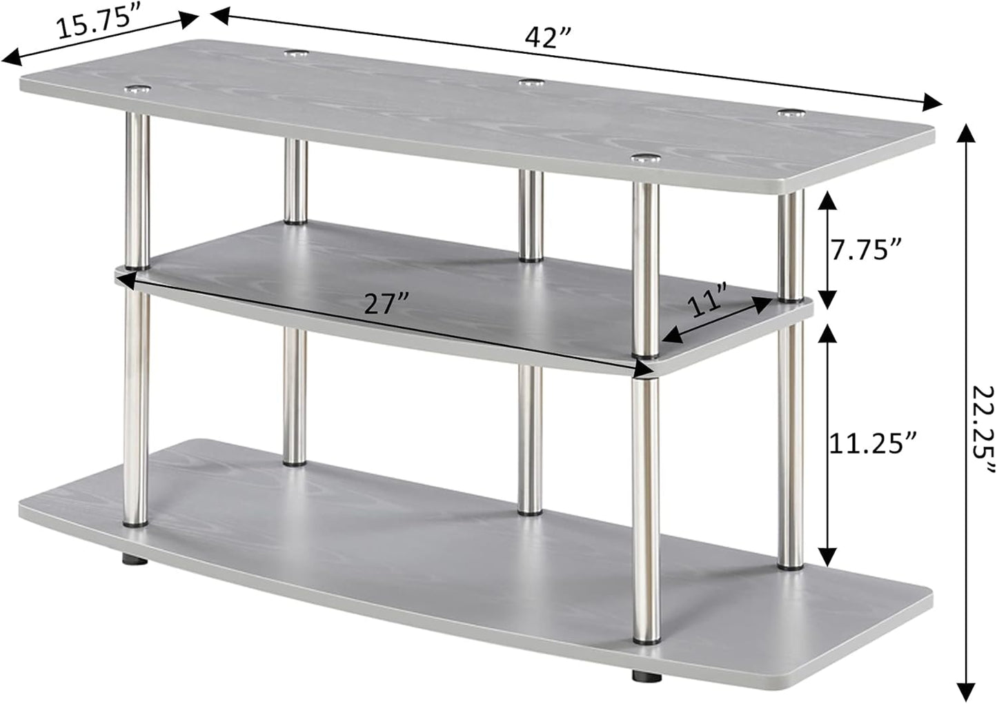 Convenience Concepts Designs2Go TV Stand, Gray