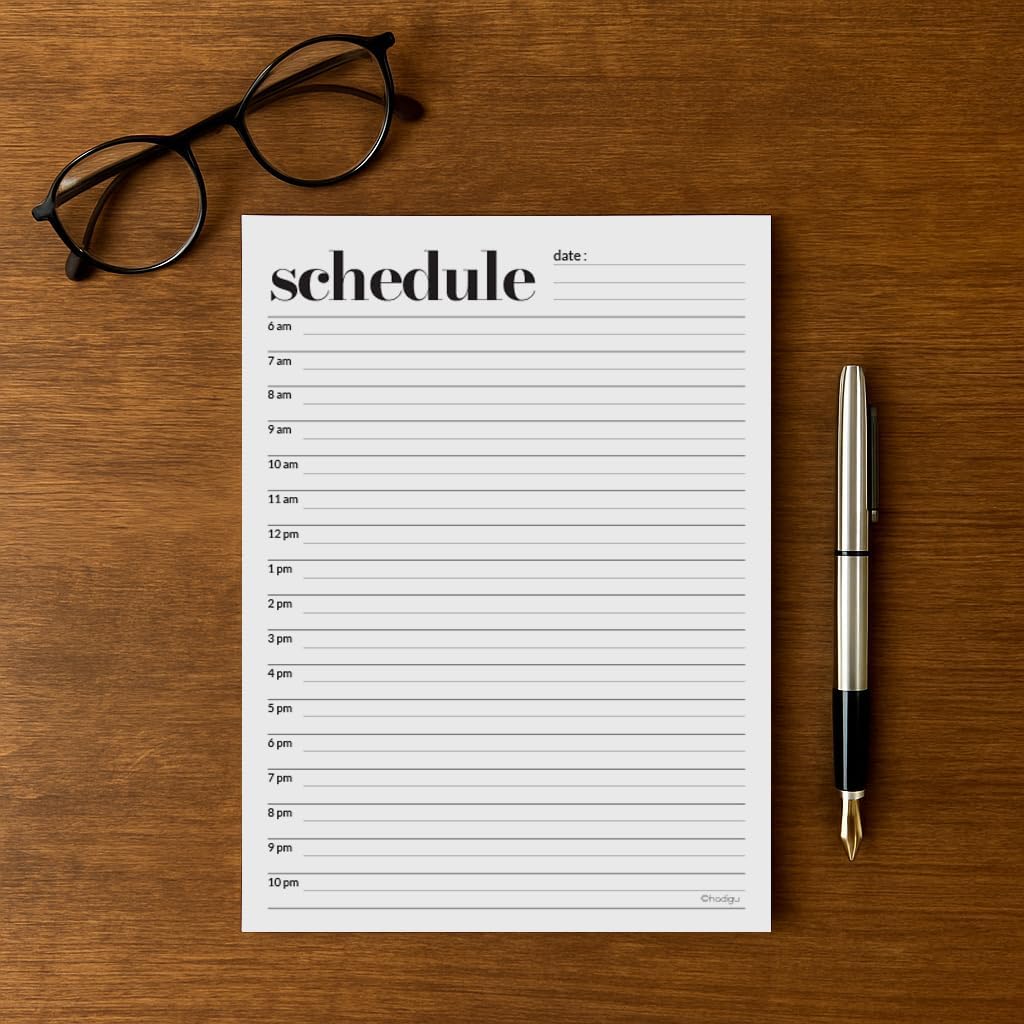 Daily Planner Notepad, Daily Schedule Pad, Tear-Off, A5 Size (5.8" x 8.3") To Do List Notepad, Productivity Planner for Work and Study, Premium Thick Paper with Cardboard Back Support by Hadigu.