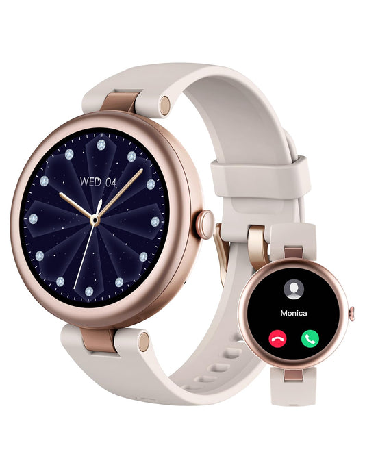 SHANG WING Fitness Tracker, Round Fitness Watches for Women with Bluetooth Call Heart Rate Monitor Sleep Tracker Calorie/Step Co