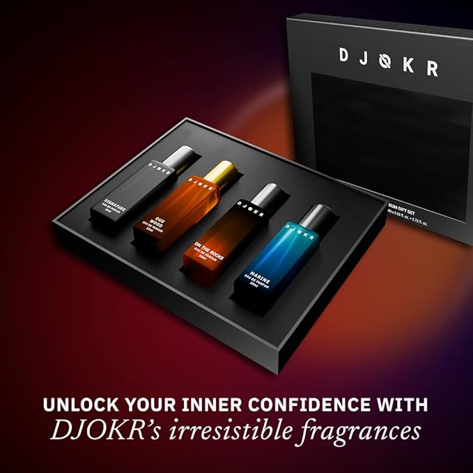 Perfume For Men Gift Set Pack of 4x20 ML | Eau De Parfum | Premium Luxury Long Lasting Fragrance Spray | Signature, Wicked, Oud Wood, Marine (4x20 ml)