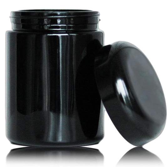 Matoolser Black Glass Storage Container Jar 250ml Half Oz with UV Protection for Spice Coffee