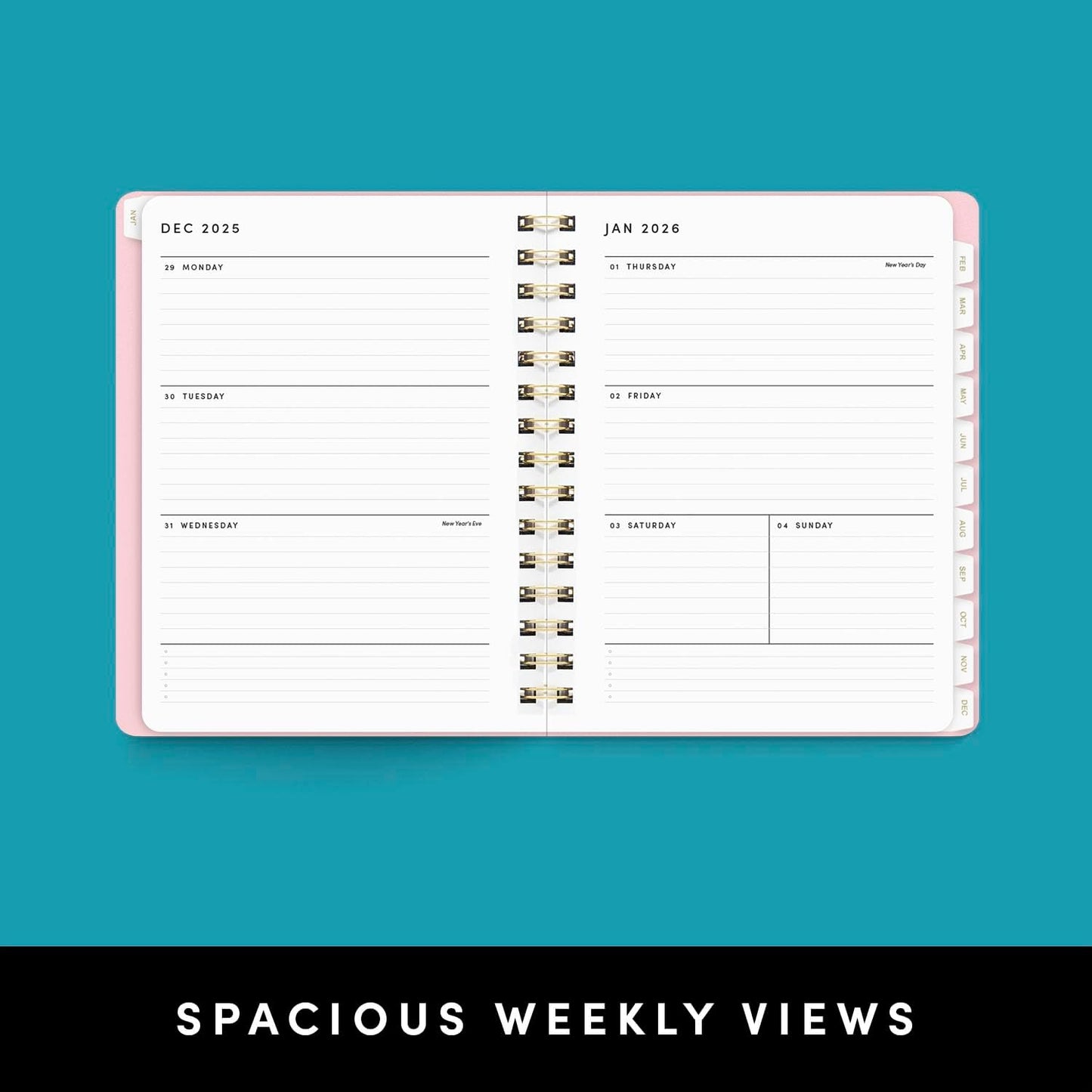 PAPERAGE 2026 Weekly & Monthly Planner, 12 Months (January 2026 - December 2026), 6.6 in x 8.1 in, Spiral Bound 2026 Planner with Weekly, Monthly & Yearly Views, Note Pages & Inner Pocket – Raspberry