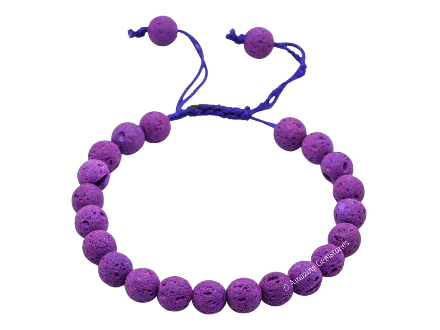 Amazing Gemstone Purple Lava Bracelet, Gifts For Men & Women - Protection Healing Crystal Bracelet - 8mm Gemstone Beaded Adjustable Bracelet, Pulseras Para Hombres Mujer Stocking Stuffers