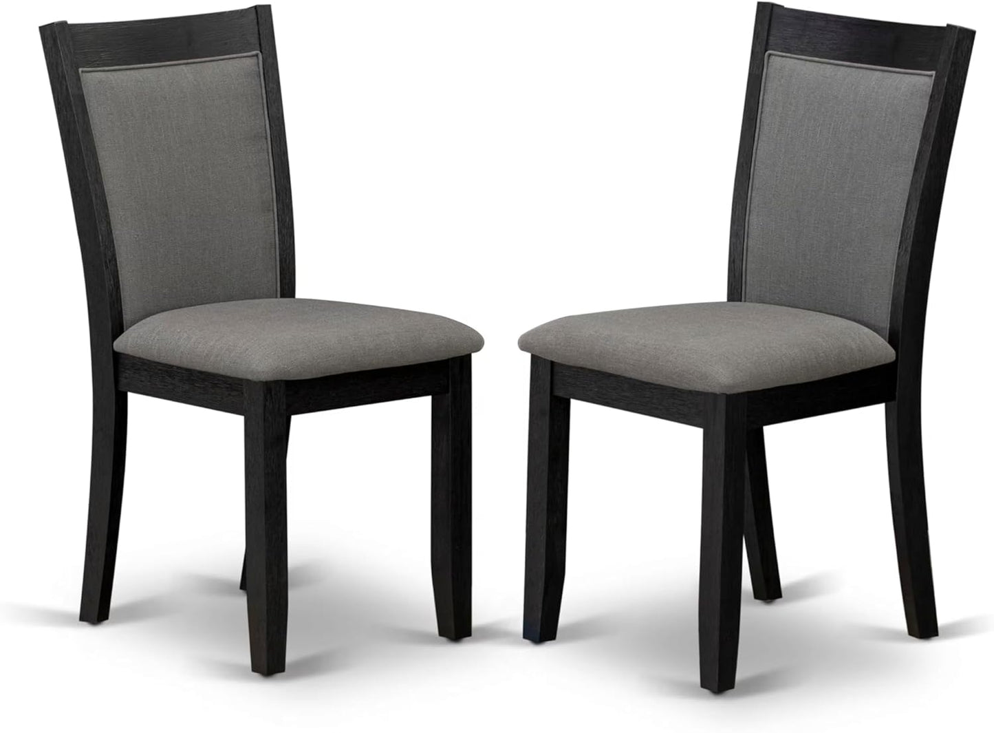 East West Furniture V697MZ650-7 7 Piece Dinette Set Consist of a Rectangle Dining Room Table with V-Legs and 6 Dark Gotham Grey Linen Fabric Upholstered Chairs, 40x72 Inch, Multi-Color