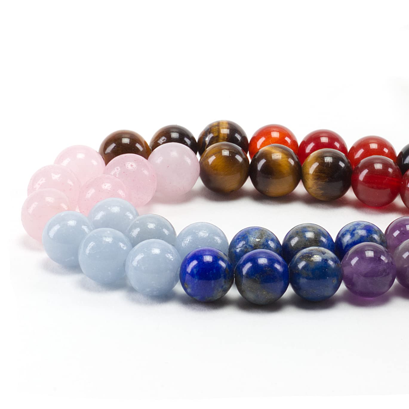 Cherry Tree Collection | 100PCS 8mm Chakra Gemstone Round Beads for Jewelry Making | Includes Storage Box, Elastic String, and Needles