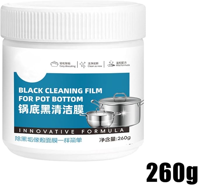 Burnt Pan Cleaner, Safe & Easy Application, 260g, Cookware Degreaser Paste, Cookware Deep Cleaning Paste, Stubborn Oil Removal, Powerful Degreasing Formula, for Stove, Oven, Grill, Cooktop, Microwave