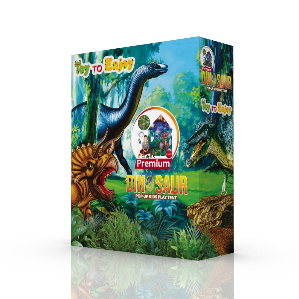 Dinosaur Pop Up Kids’ Play Tent by Toy to Enjoy - Perfect for Indoor & Outdoor. Dinosaur Camping Tent for Toddlers, Boys&Girls. Includes Remote Controlled Lights, Roar Sound Button & 3 Different Toys