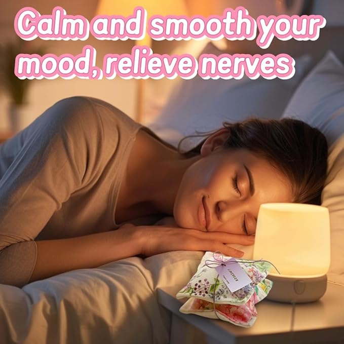AUCUDA Christmas 4pcs Lavender Scented Sachet Bags for Drawers and Closets Decorations, Potpourri Packets for Women clothes storage, Winter Holiday Fragrance Pillow for Bedroom Indoor, Air Fresheners.
