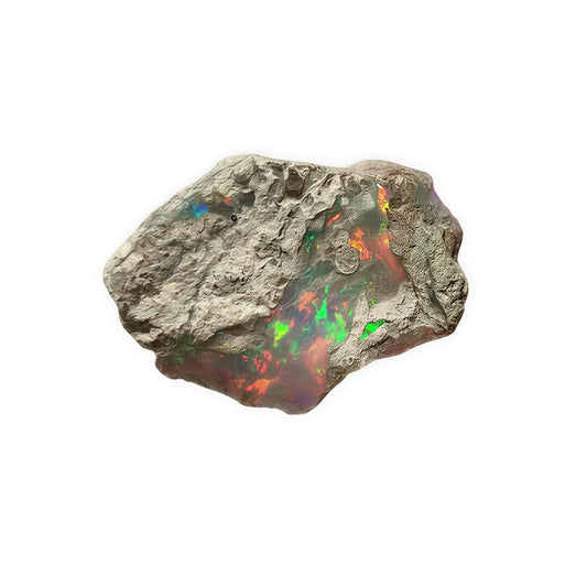 AAAA+ Natural Ethiopian Welo Opal Rough Stone – Ultra Fire Striking Raw Crystal | Handpicked Opal Rock for Jewelry Making | October Birthstone Gemstone (2 Carat)
