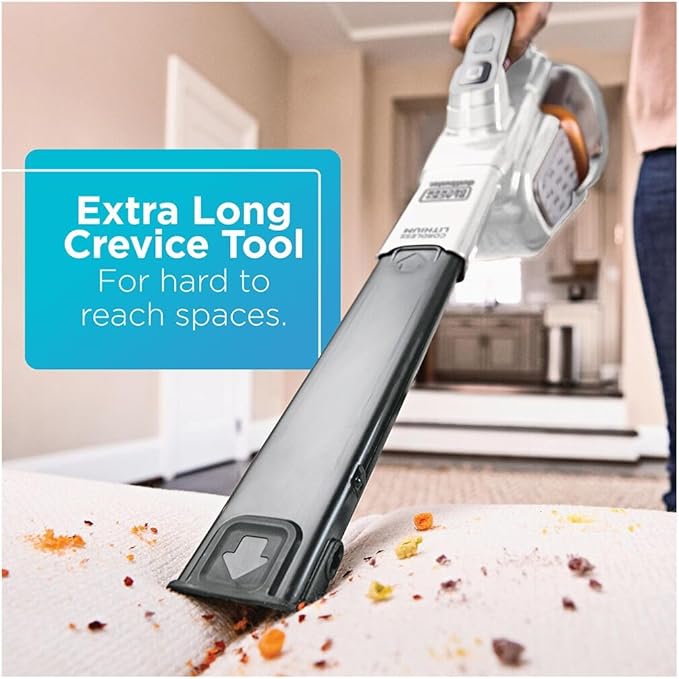 BLACK+DECKER Dustbuster Handheld Vacuum, Cordless, AdvancedClean+, White (HHVK320J10)