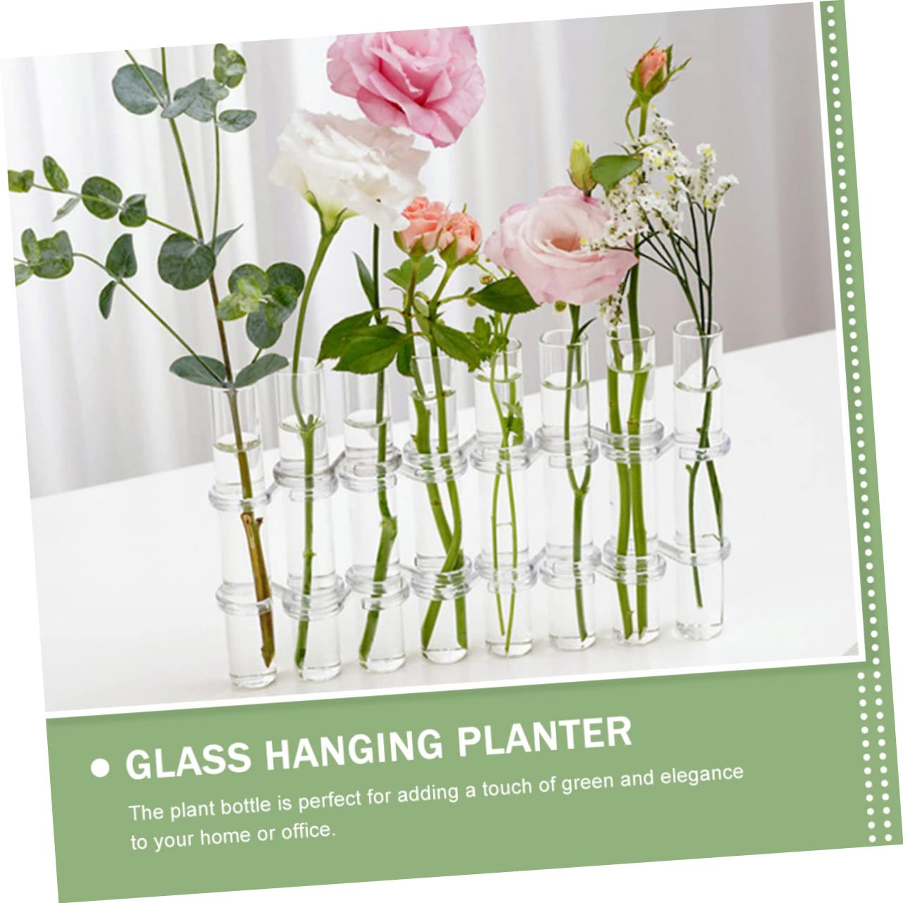 Happyyami Test Tube Glass Vase Set for Hydroponics Propagation Vases for Indoor Plants Decorative Glass Terrarium Planting Kit Home and Office Decor
