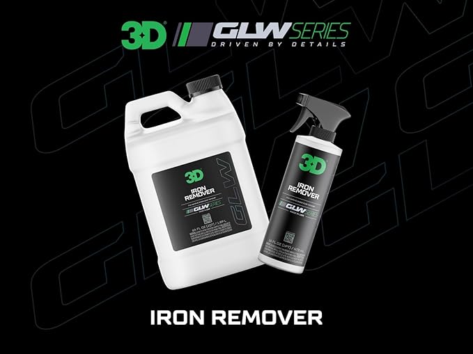 3D GLW Series Iron Remover – Fast Acting Fallout & Brake Dust Cleaner | pH Balanced Wheel & Paint Decontamination | DIY Detailing Spray | Made in USA |64 oz