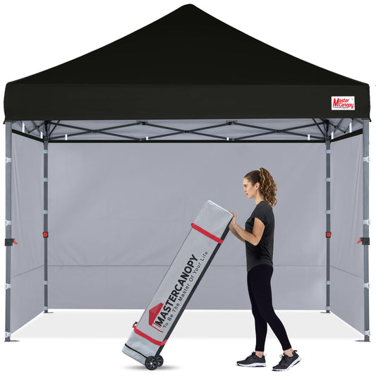 MASTERCANOPY Pop-up Canopy Tent with Sidewalls (10x10,Black)