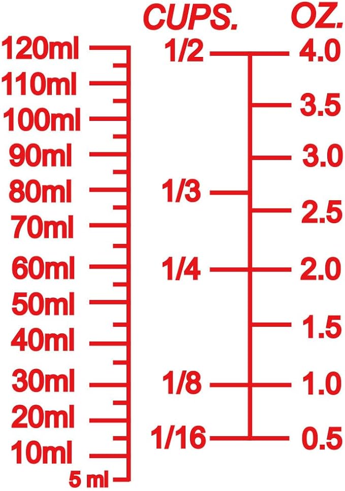 Ackers 4oz Glass Measuring Cup – Shot Glass with Ounce,Ml,Cups Markings for Kitchen & Bar(Red Line)