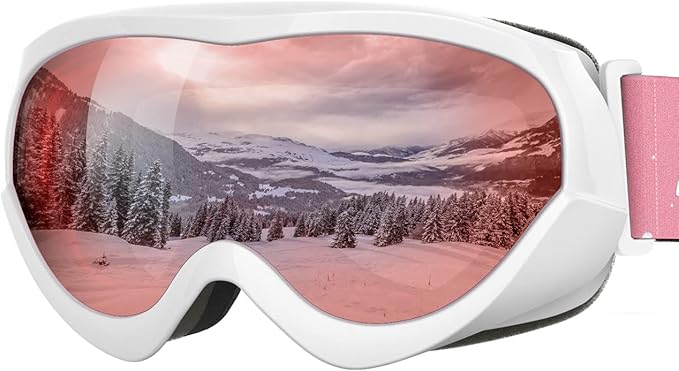 OutdoorMaster Kids Ski Goggles - Helmet Compatible Snow Goggles for Boys & Girls with 100% UV Protection