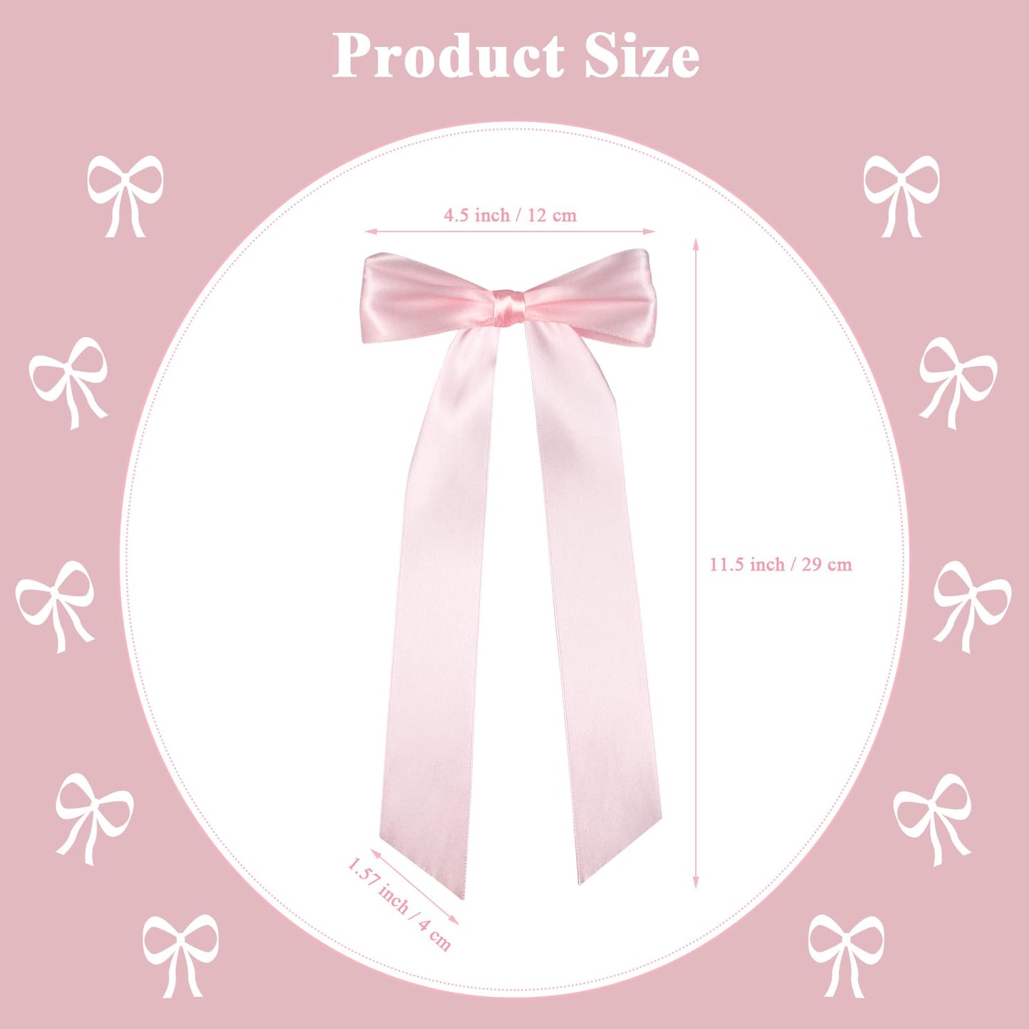 Bestanhoye 20pcs Pink Bow Decor for Girls Women, Self-Adhesive Coquette Pink Satin Ribbon Backdrop, Bows Decorations for Party Crafts Hanging Garland Banner Gift Bag