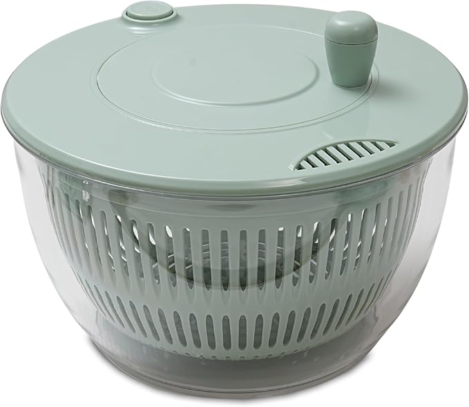 Salad Spinner – Large Capacity Lettuce Spinner Bowl with Locking Lid, Non‑Slip Base & Vegetable/Fruit Washer Dryer, BPA‑Free, Dishwasher Safe (Green)