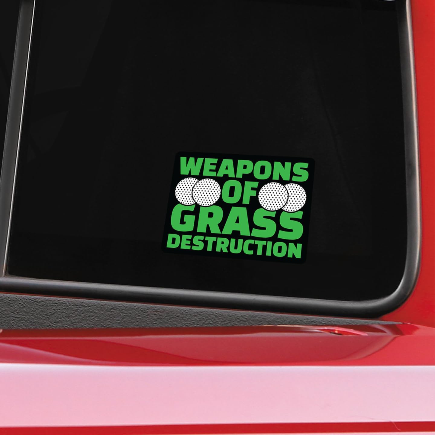 Funny Golf Stickers – Choose from 10 Humorous Designs – Durable Waterproof Vinyl Decals for Cars, Golf Carts, Laptops, Windows, Bumpers & More – 5 Inch (Grass Destruction)