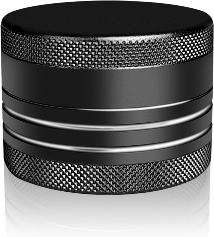 Small Pill Box, Portable Daily Box, Aluminium Alloy Round Container for Pills, Pocket Case (Black)