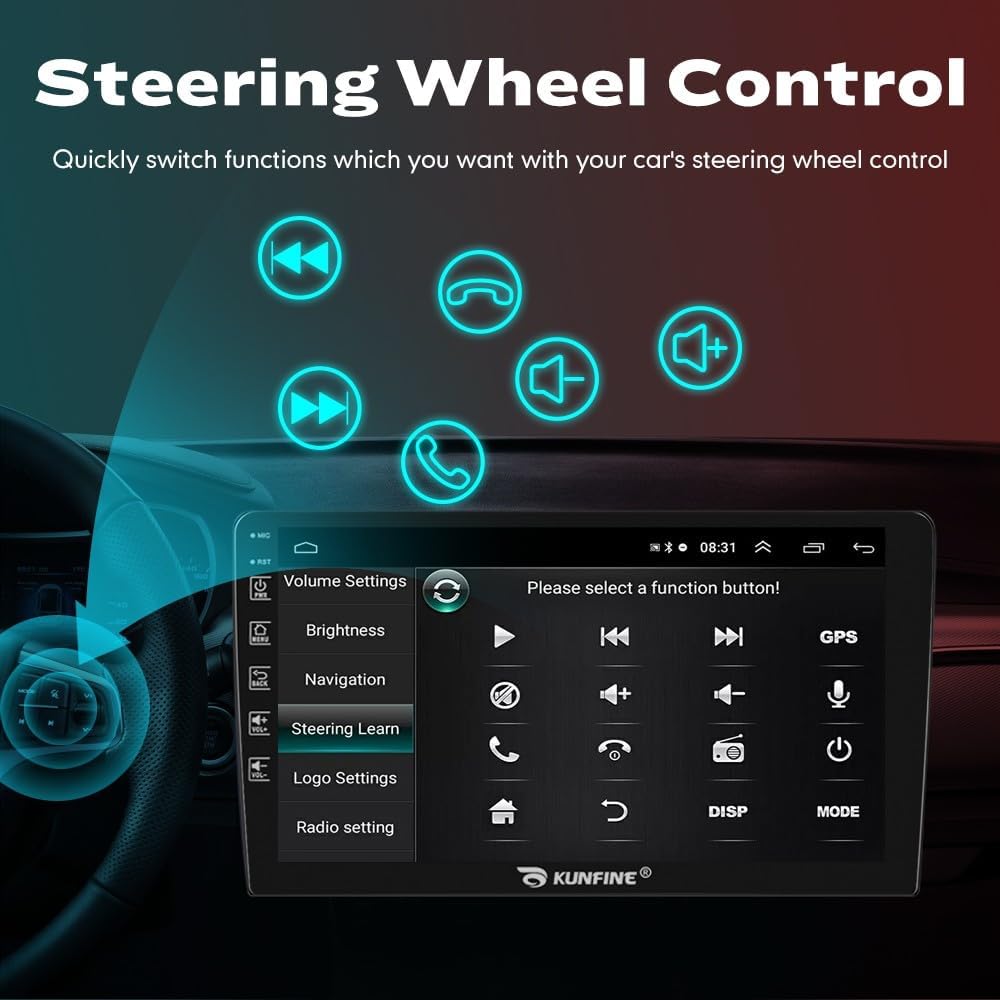 Kunfine Car CarPlay Android Auto Navigation Stereo GPS Radio Reverse Camera Display 9" IPS Touchscreen Headunit Tablet Pad Media Player for Subaru Forester 2007-2013, if Applicable Quad Core 2G+32G