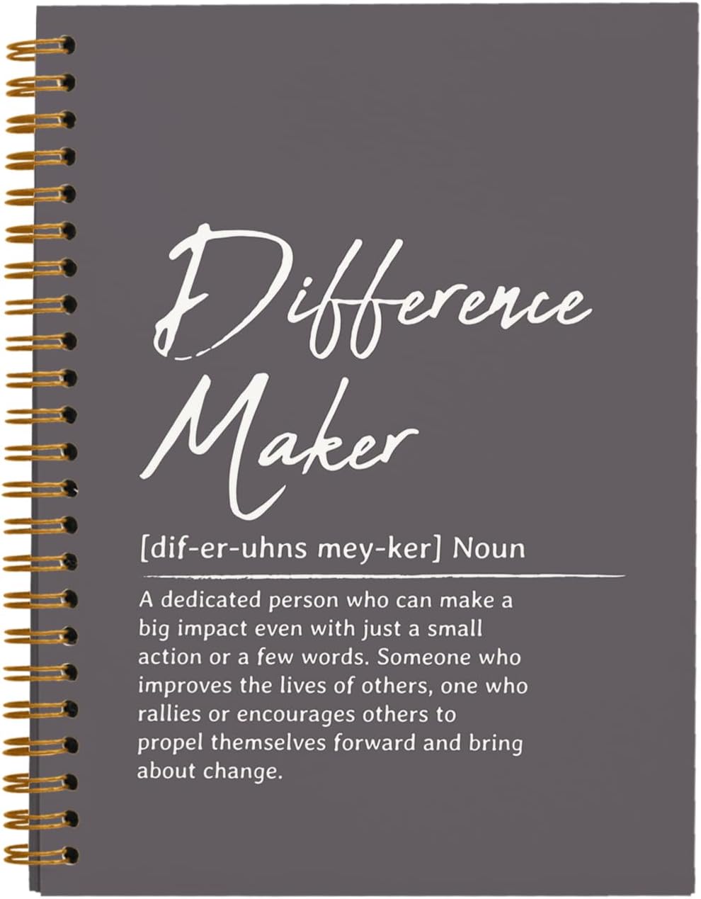 OXW Difference Maker Appreciation Gift, Meeting Notebook for Work, Thank You Gifts for Leader Mentor Manager Boss, Office Supplies Social Worker Notebook, Gray Hardcover Spiral Notebook 5.5 x 8.3