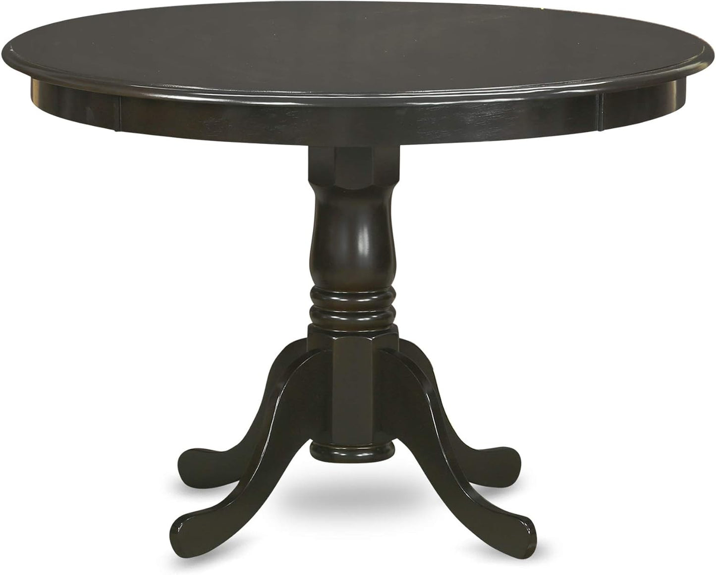 East West Furniture HLCA3-CAP-W 3 Piece Dining Set Contains a Round Dining Room Table with Pedestal and 2 Kitchen Chairs, 42x42 Inch, Cappuccino