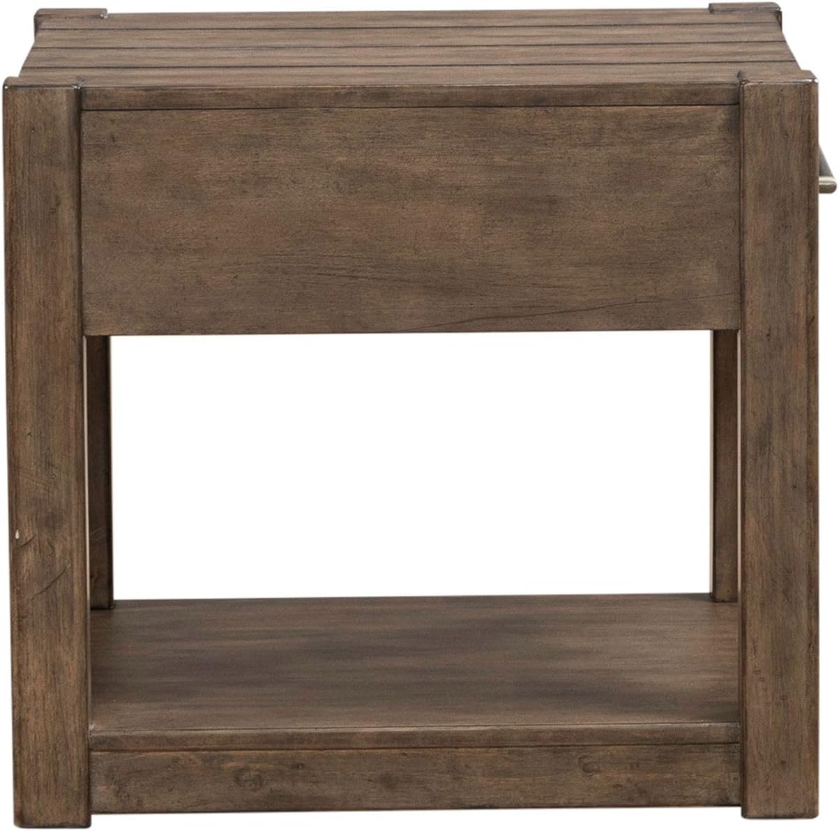 Liberty Furniture Broadmore Living Room Drawer End Table - Cobblestone Brown
